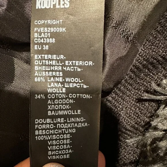 The Kooples Cropped Black Jacket - Size 2 / EU Size 38 - Picture 5 of 5